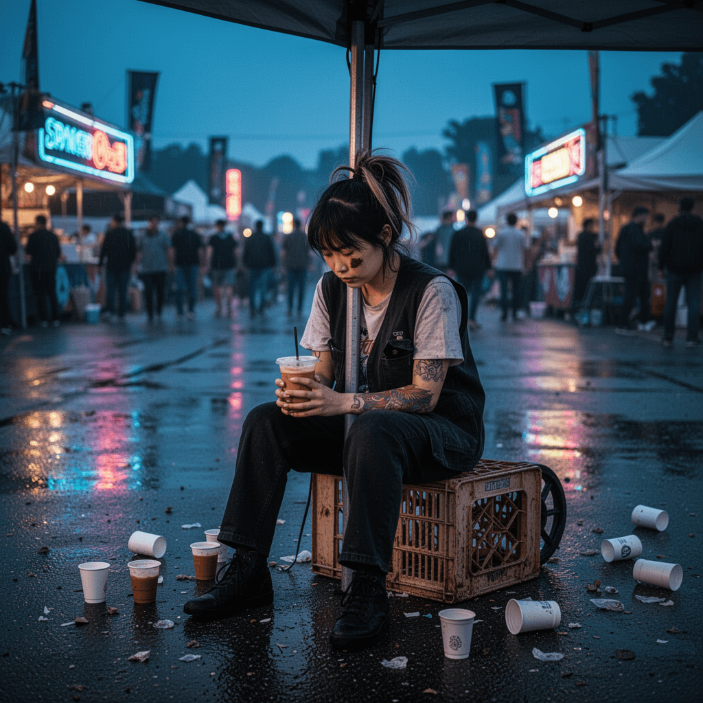 Fading daylight, festival noise dims