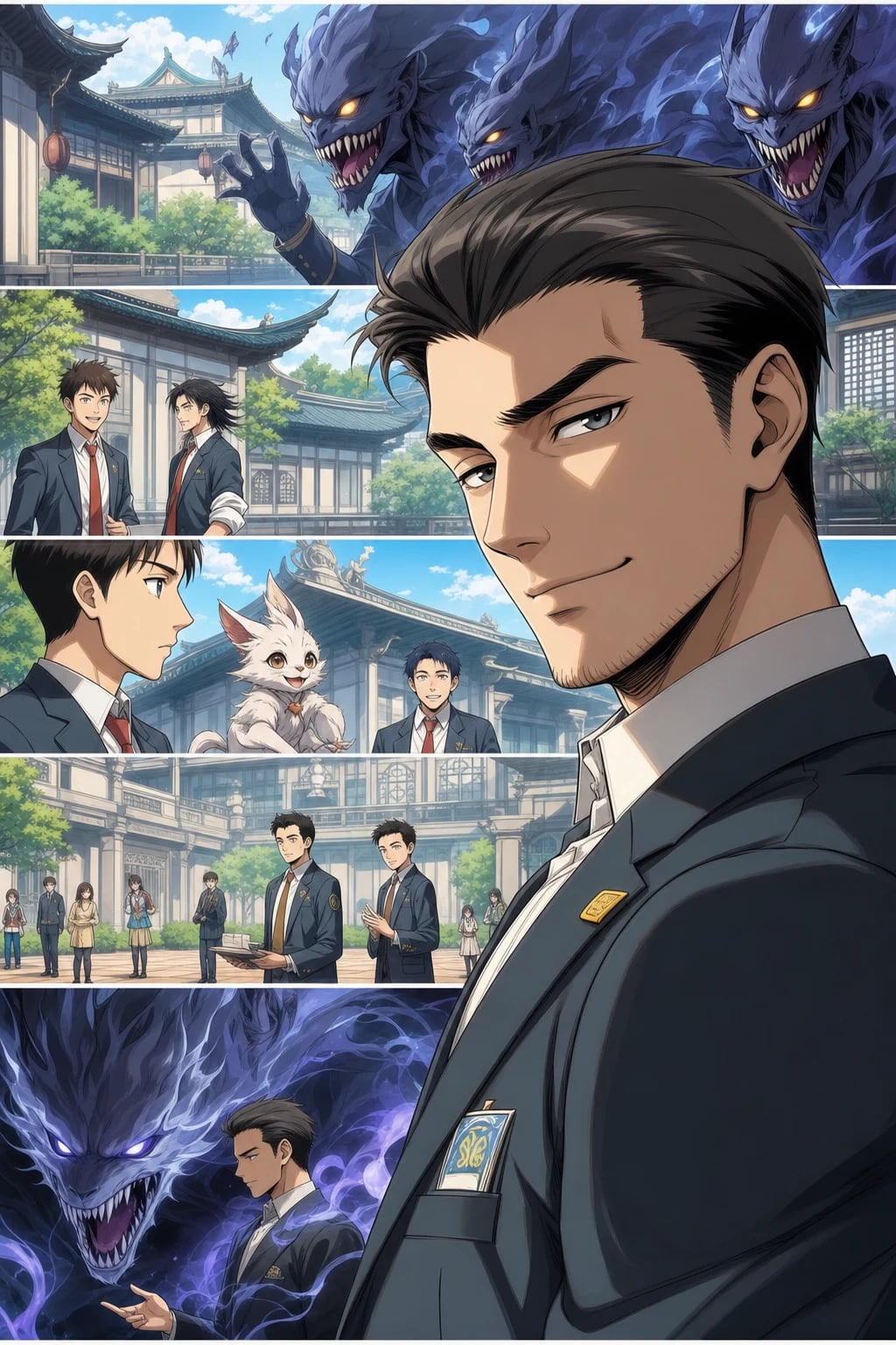 The main courtyard of Celestial Dawn Academy, just after