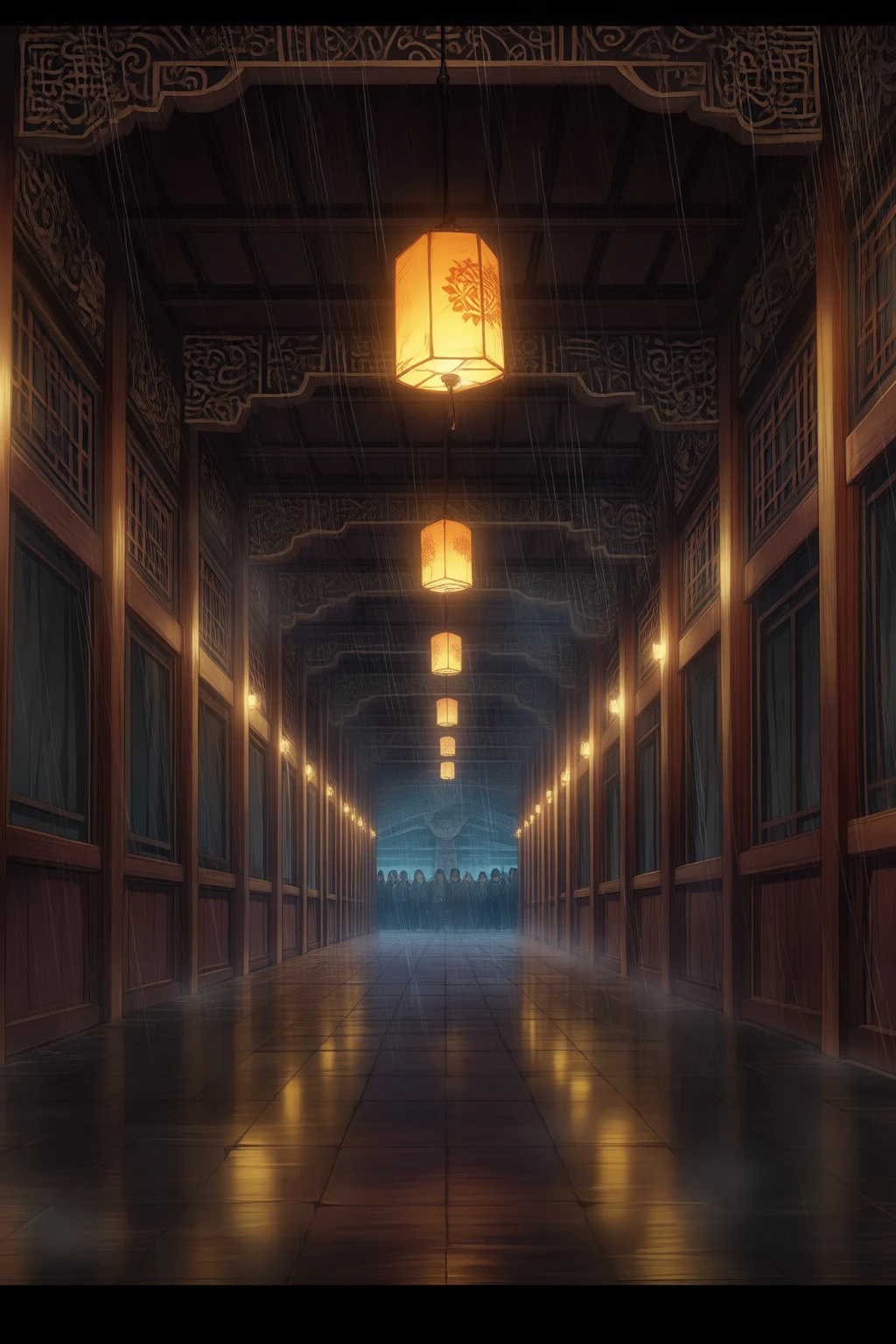 A secluded hallway outside the Crown Prince's quarters. The