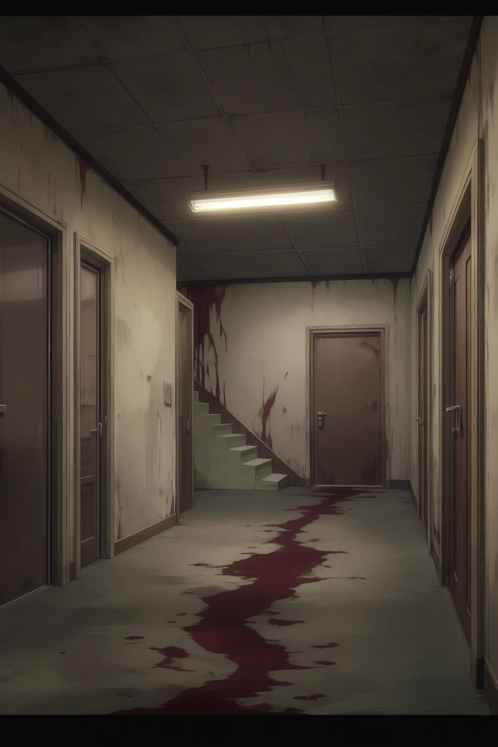 The fourth-floor hallway of Green Home Apartments, outside