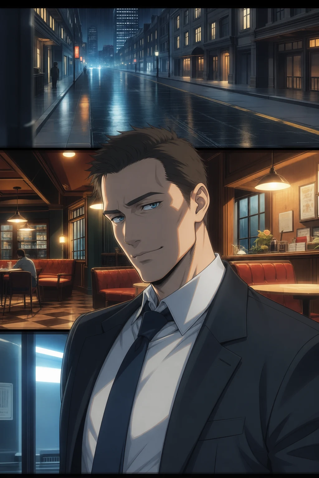 Inside the 'Morning Sun' diner. Late at night. The smell of