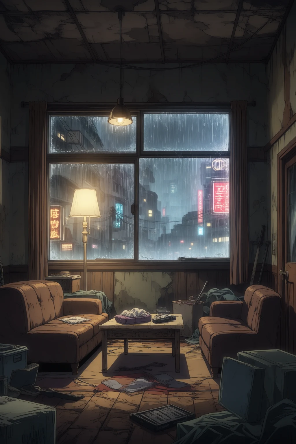 The shared living room of Public Safety Bureau Housing,