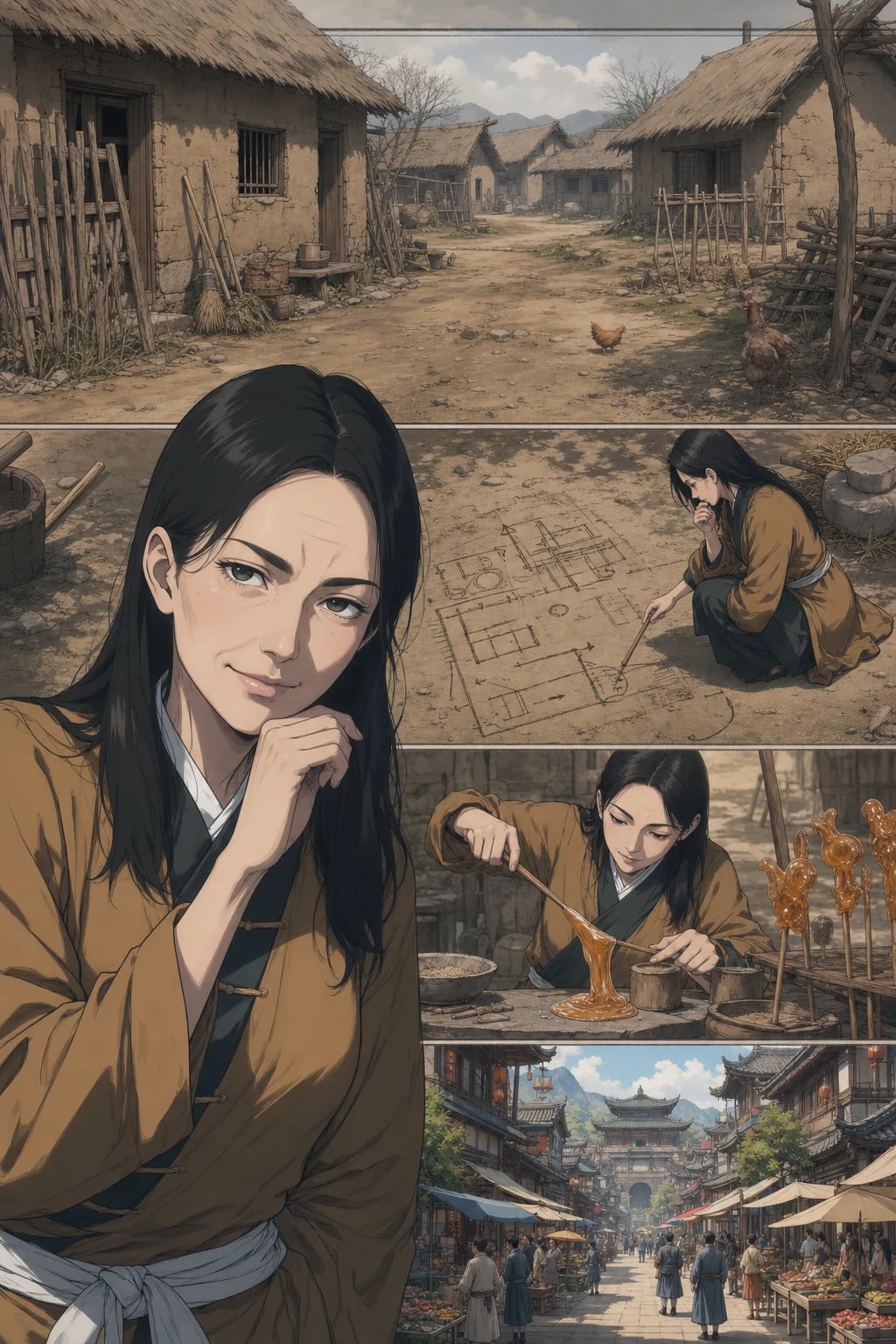 Inside the Lin family's one-room hut. It is dark, cold, and