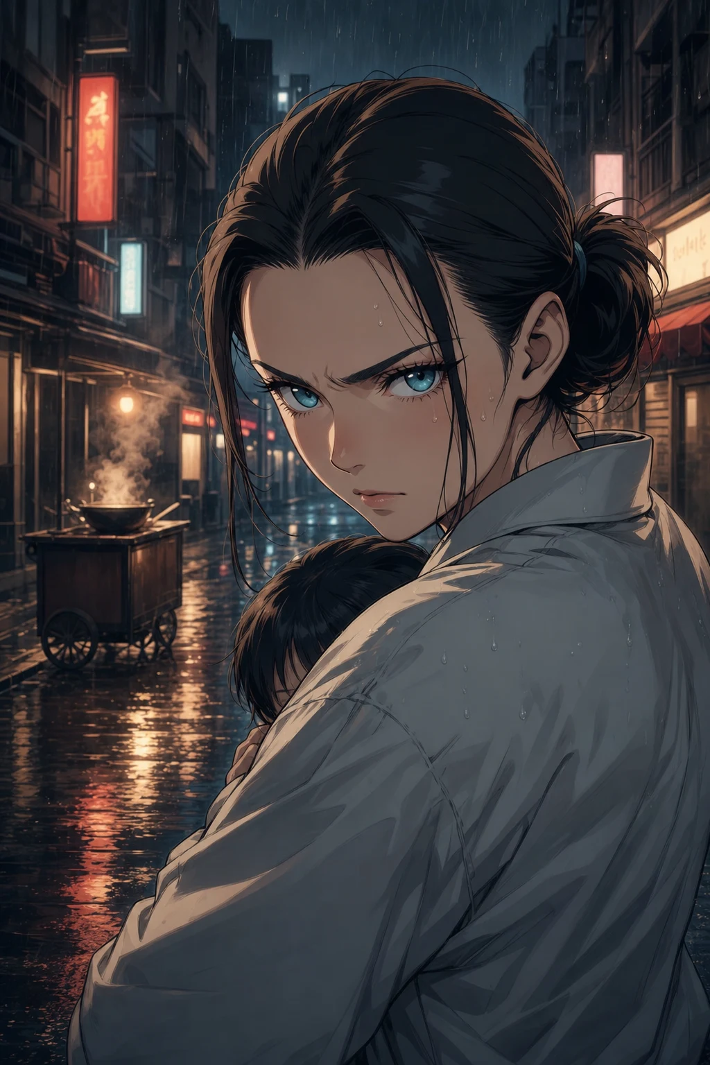 A back alley behind the upscale Azure Dragon Restaurant.