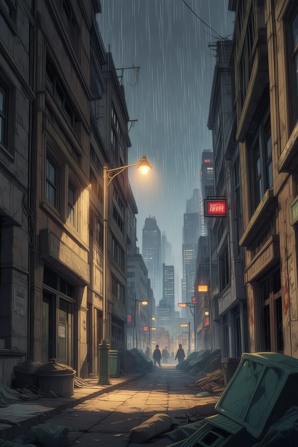 A damp, empty warehouse in the bad part of town. You are