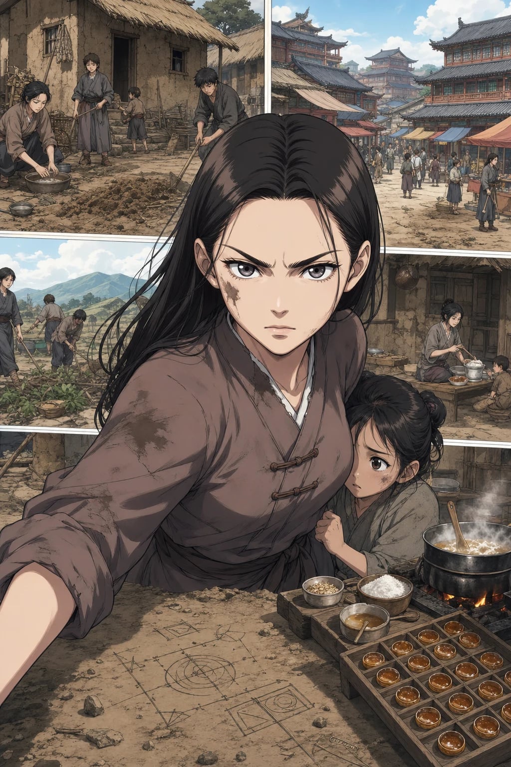 Inside the Lin family's one-room hut. It is dark, cold, and