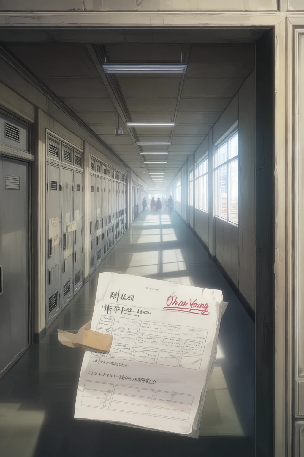 Suncheon High School main hallway, right after the last