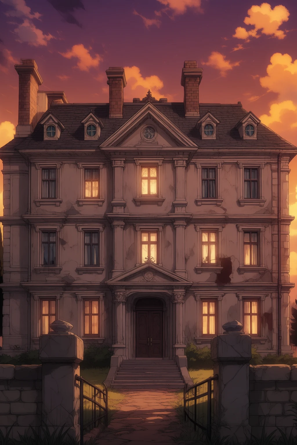 The main hall of the old manor. Dust floats in the light