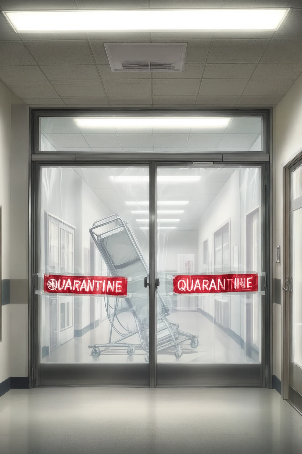 You are in a private hospital room. The door is locked from