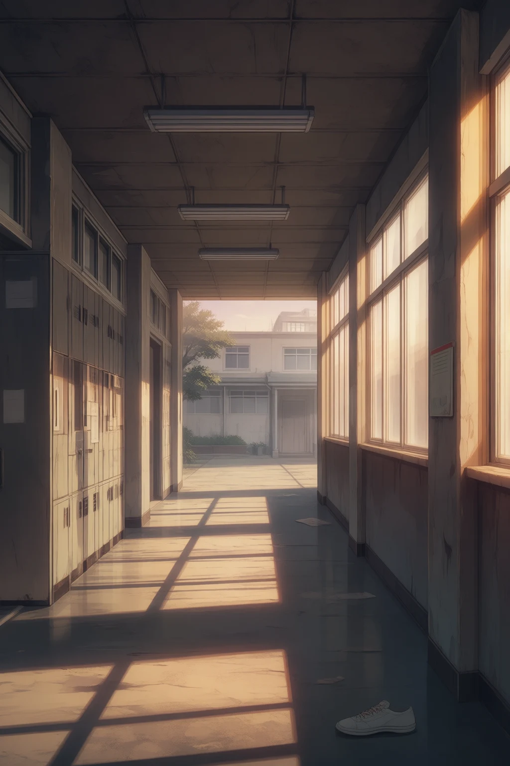 The main courtyard of Se-young High School, just after the