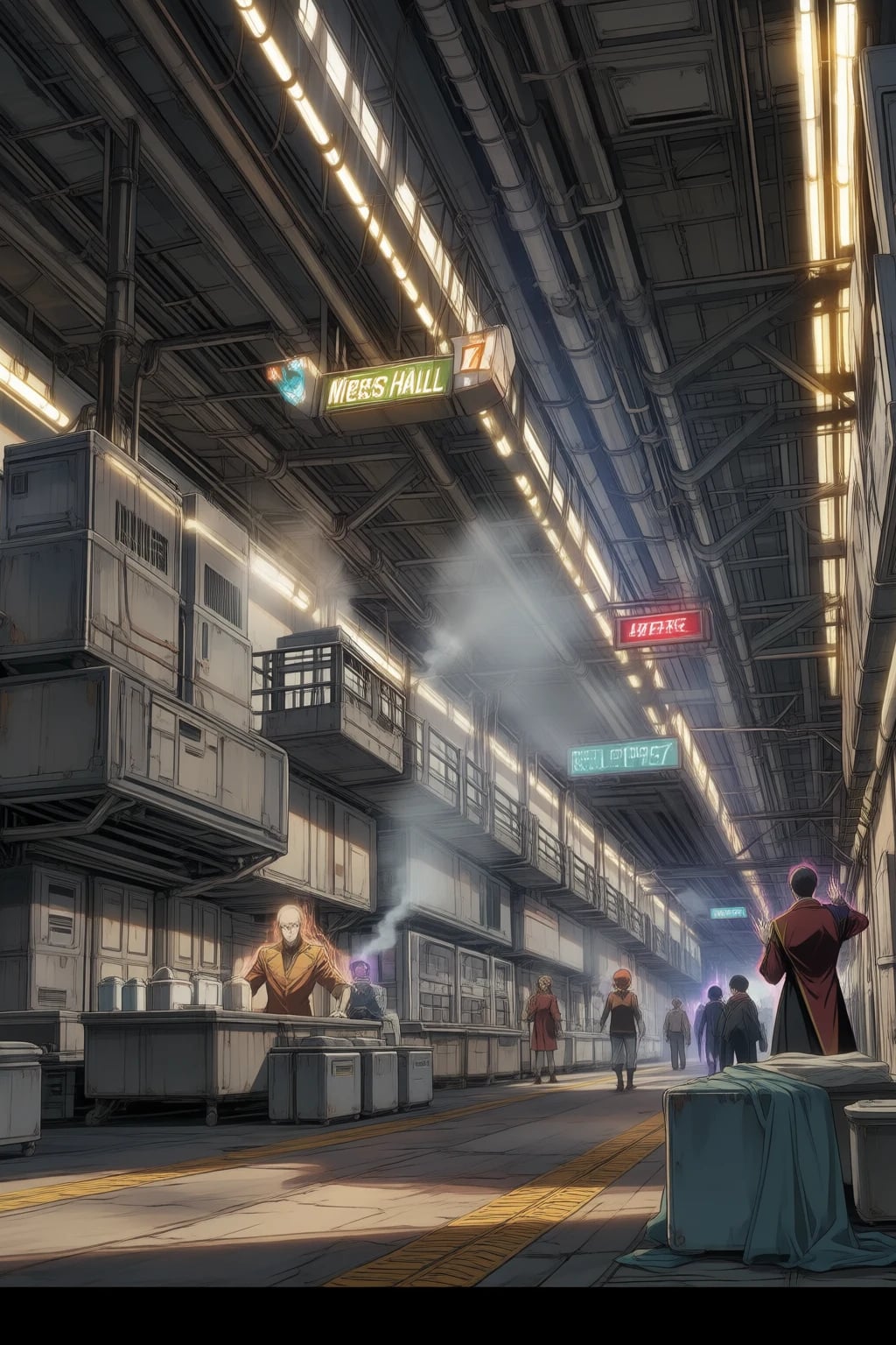 The lower-deck kitchen of Aurora Prime station, 'Mess Hall