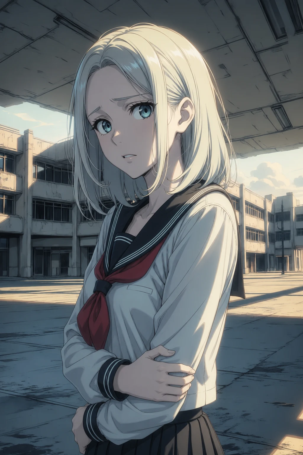 The main courtyard of Se-young High School, just after the