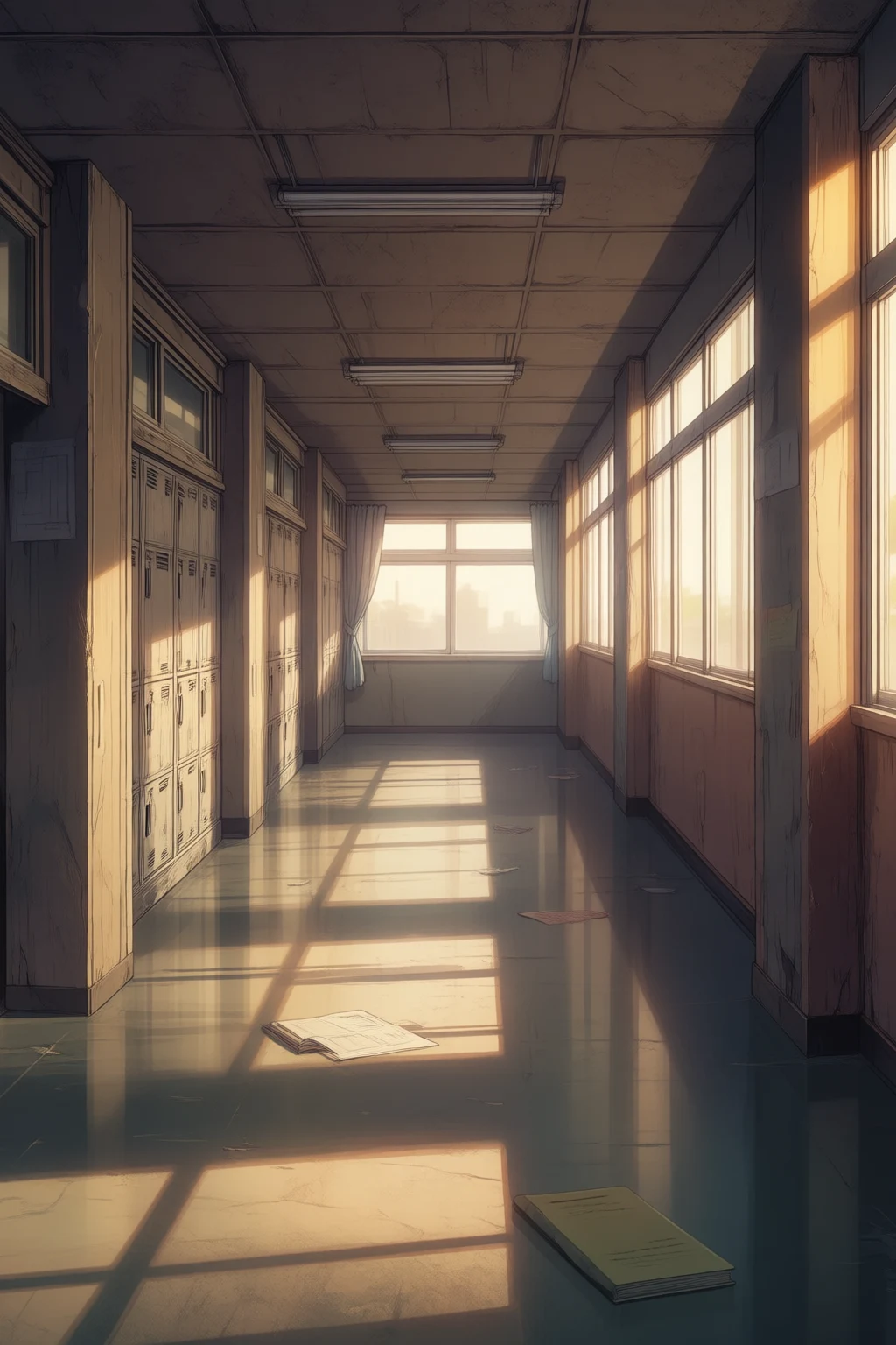 Jangsung High School hallway, after the final bell.