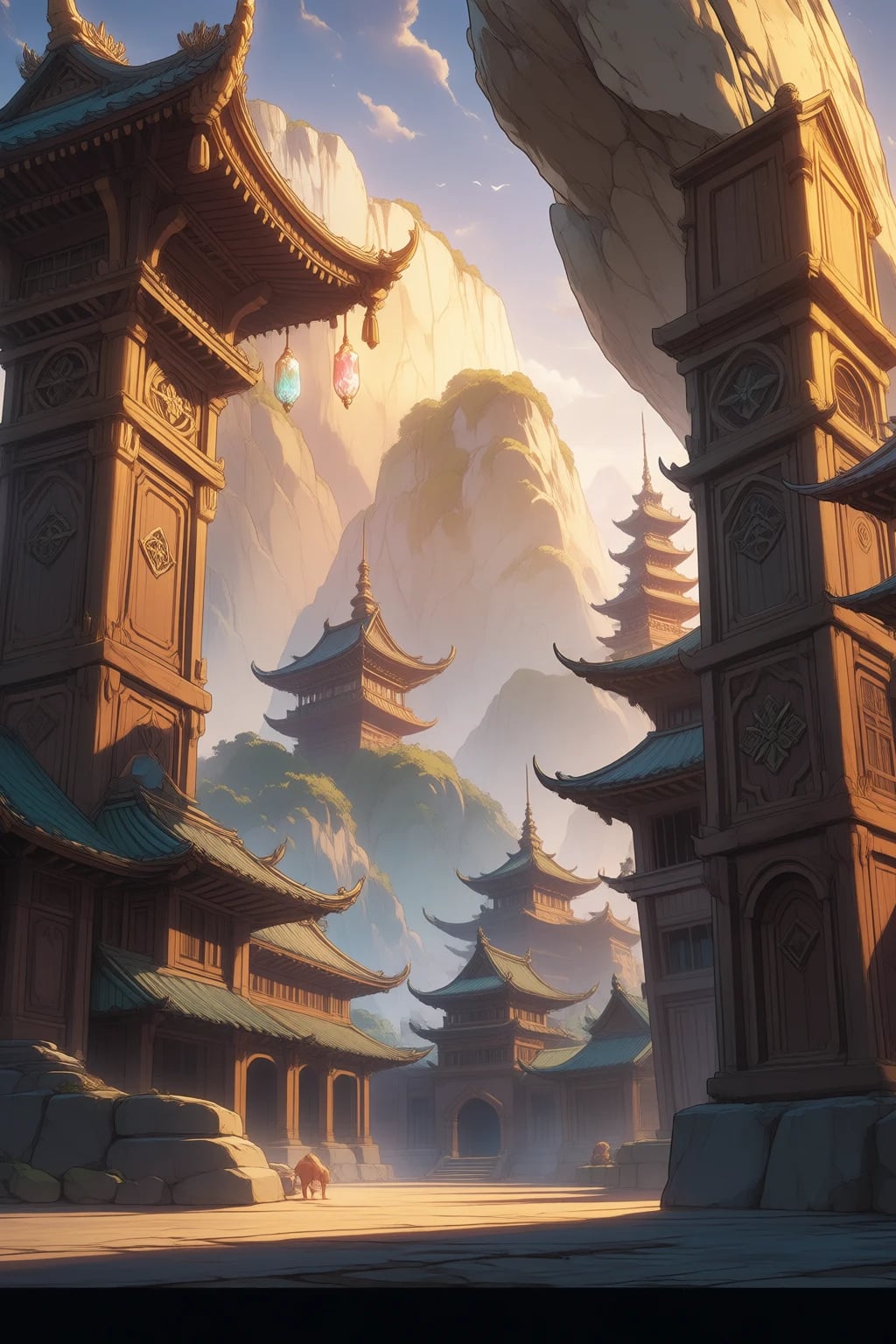 The main courtyard of the Sky Cloud Sanctuary. Morning