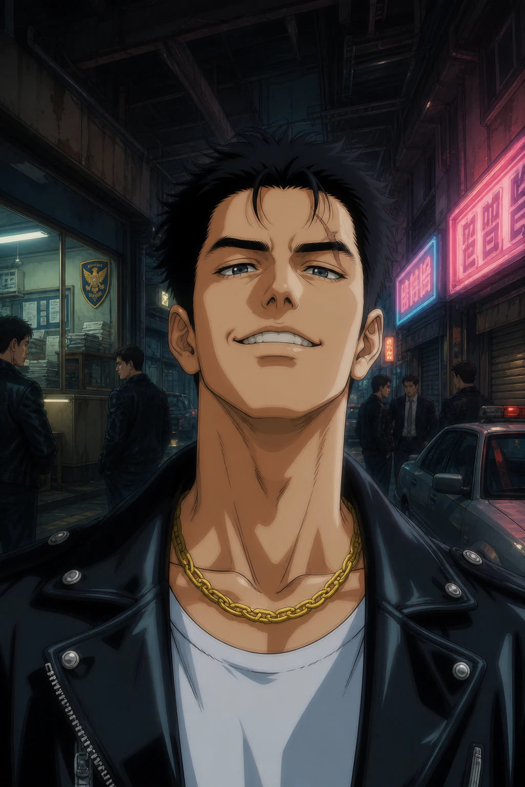 A private room in a loud karaoke bar. The air smells of
