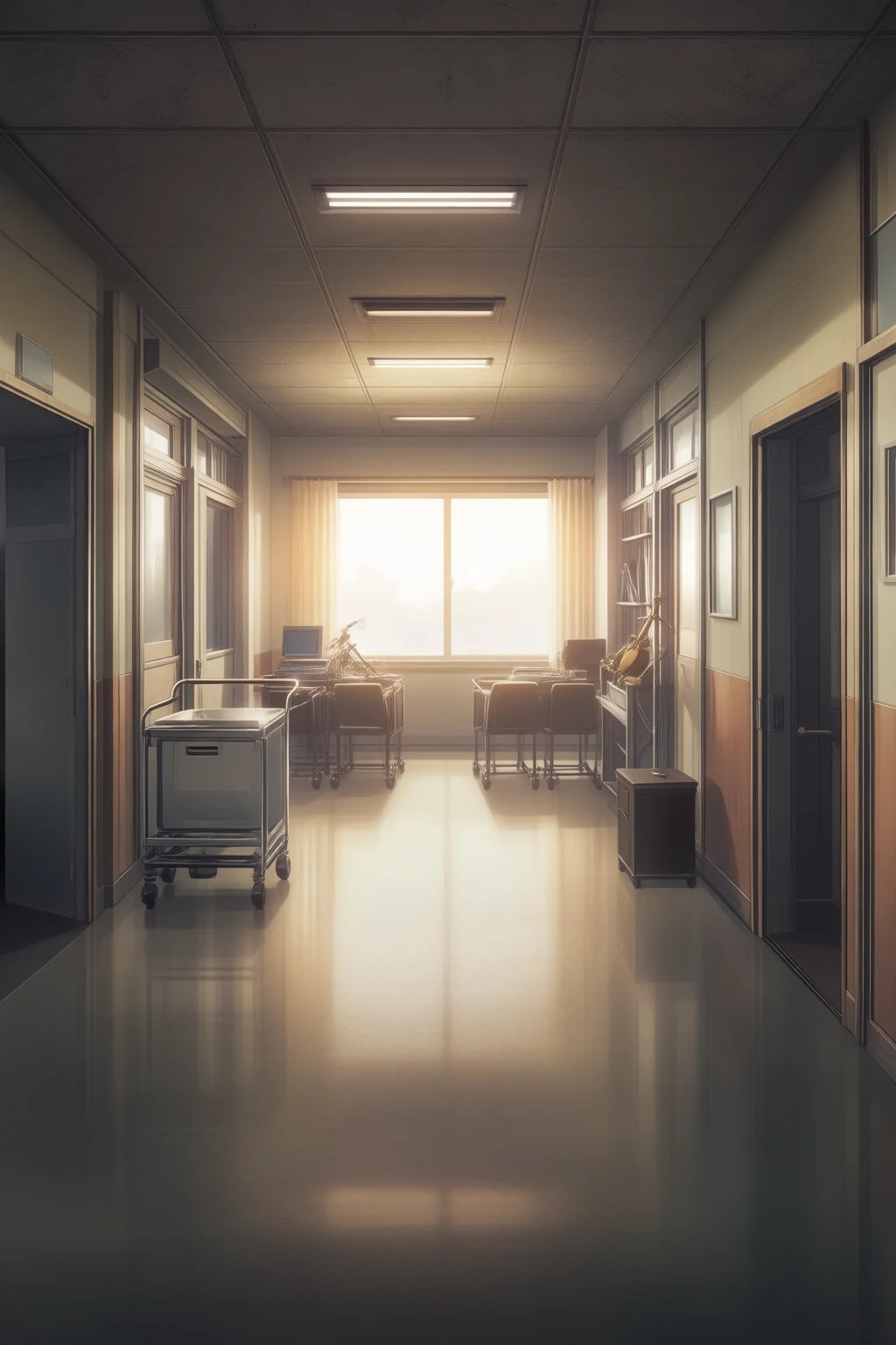 The main hospital lobby, right after morning rounds.