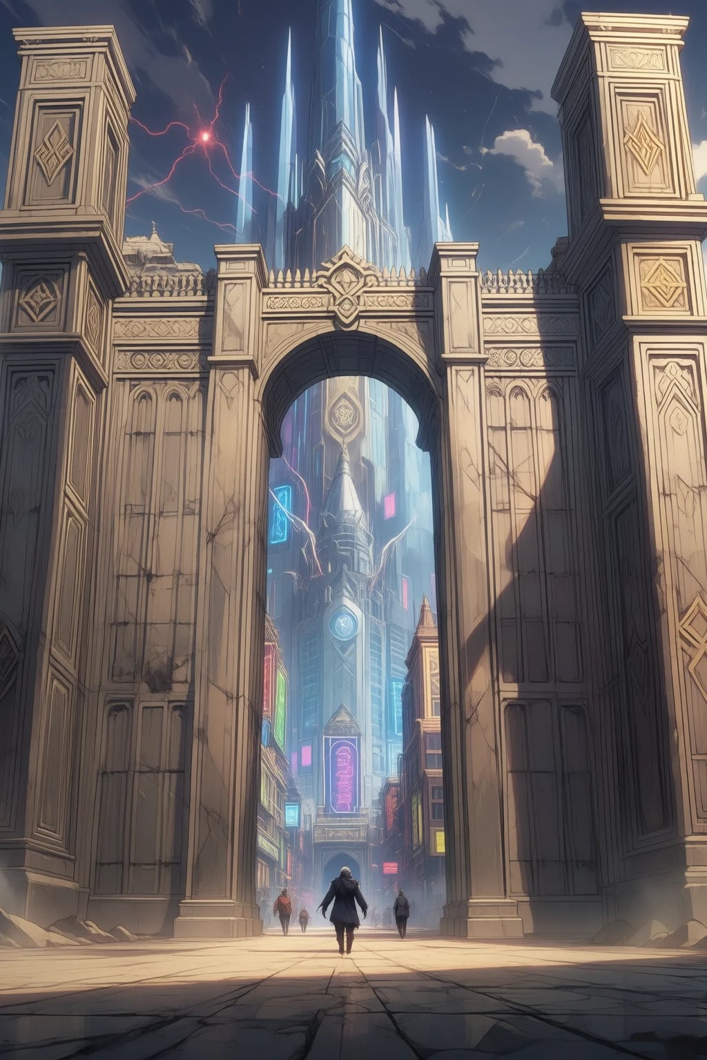 The main courtyard of the Silverpeak Clan, just inside the