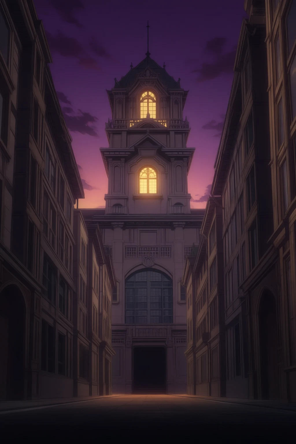 A dimly lit classroom at Jujutsu High after hours.