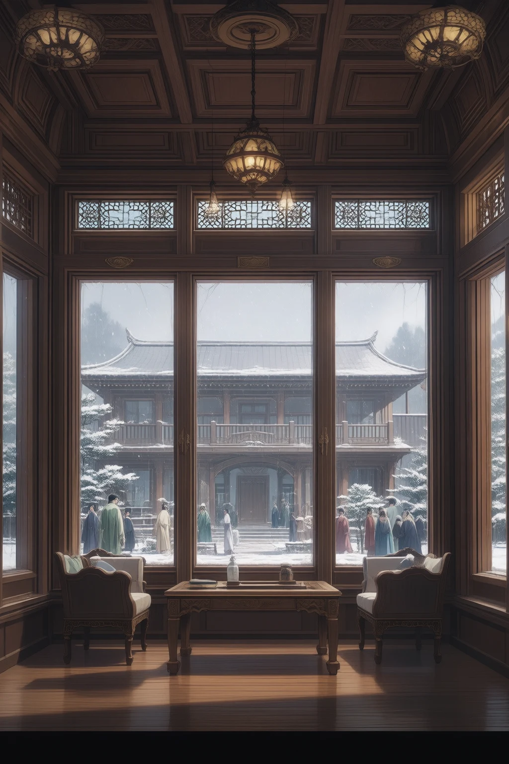 The main receiving hall of General Lu Feng's manor.