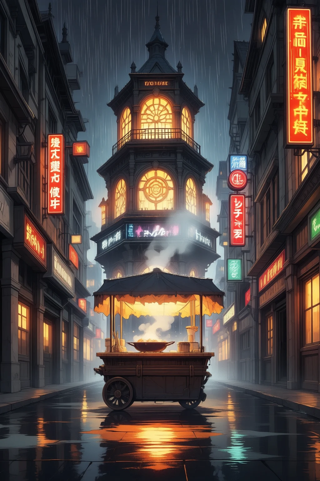 A back alley behind the upscale Azure Dragon Restaurant.